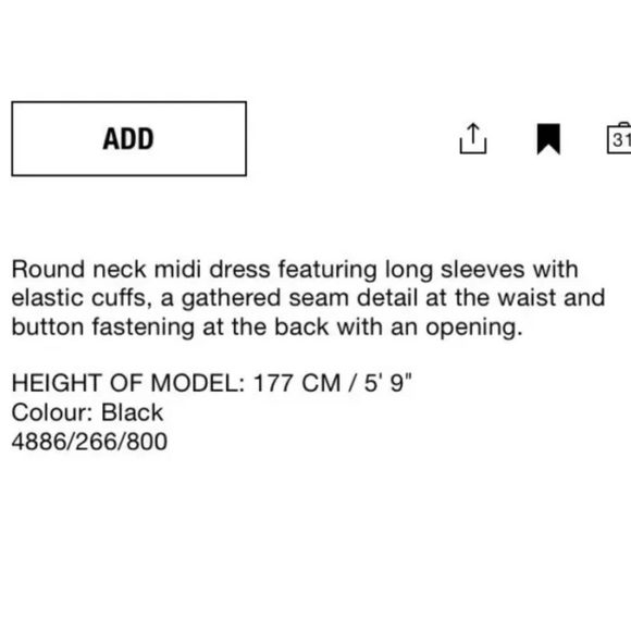 Zara Black Floral Midi Maci Long sleeve Cottagecore Rose Dress sz. S boho light - Picture 16 of 17